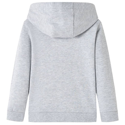 Kinder-Kapuzenpullover Grau Melange und Orange