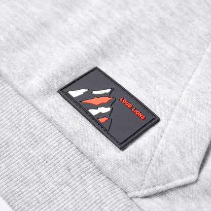 Kinder-Kapuzenpullover Grau Melange und Orange