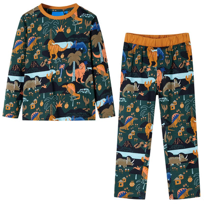 Kinderpyjama mit Langen Ärmeln Dunkelgrün