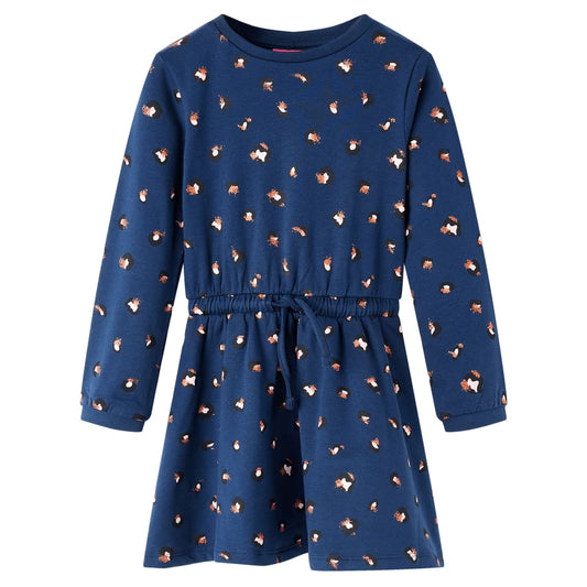Kinderkleid mit Langen Ärmeln Marineblau