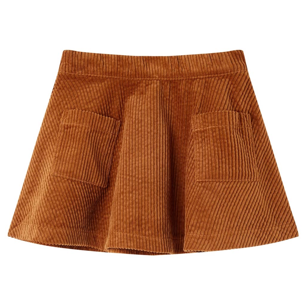 Kinderrock mit Taschen Cord Cognac