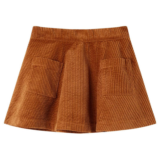 Kinderrock mit Taschen Cord Cognac