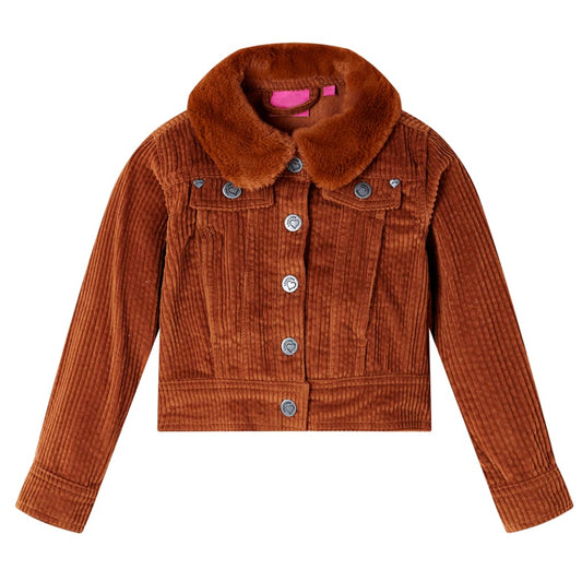 Kinderjacke Cord Cognac