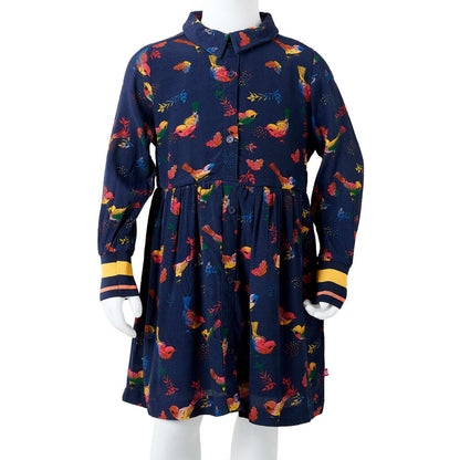 Kinderkleid mit Langen Ärmeln Marineblau