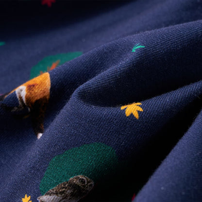 Kinderkleid mit Langen Ärmeln und Kordelzug Marineblau