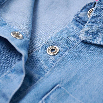 Kinderkleid mit Langen Ärmeln Marineblau und Jeansblau