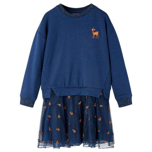 Kinderkleid mit Langen Ärmeln Marineblau