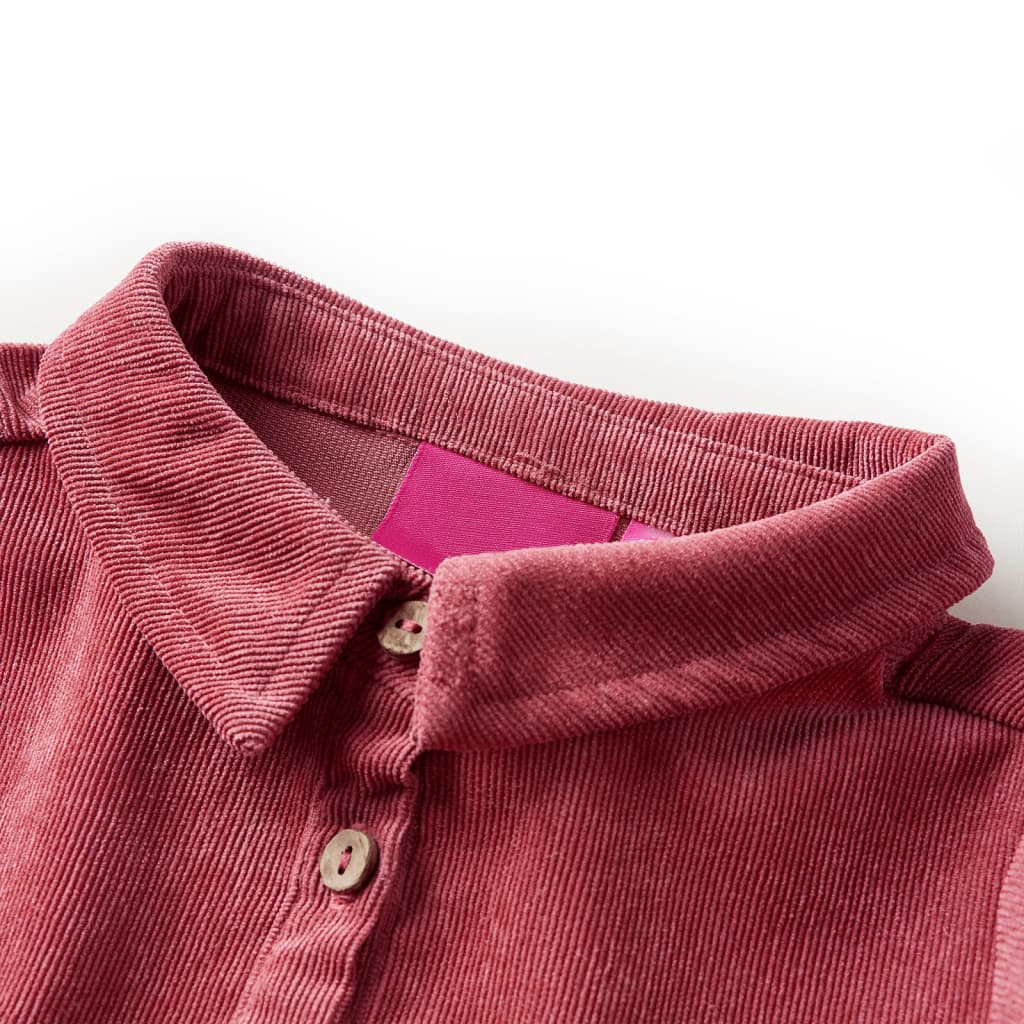 Kinderkleid mit Langen Ärmeln Cord Altrosa