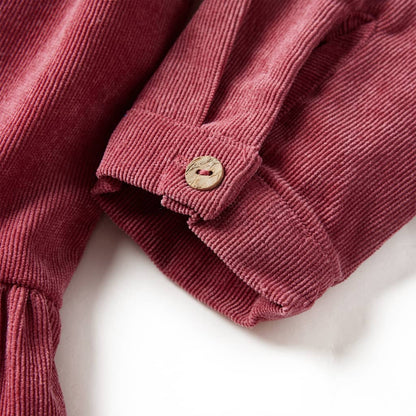 Kinderkleid mit Langen Ärmeln Cord Altrosa