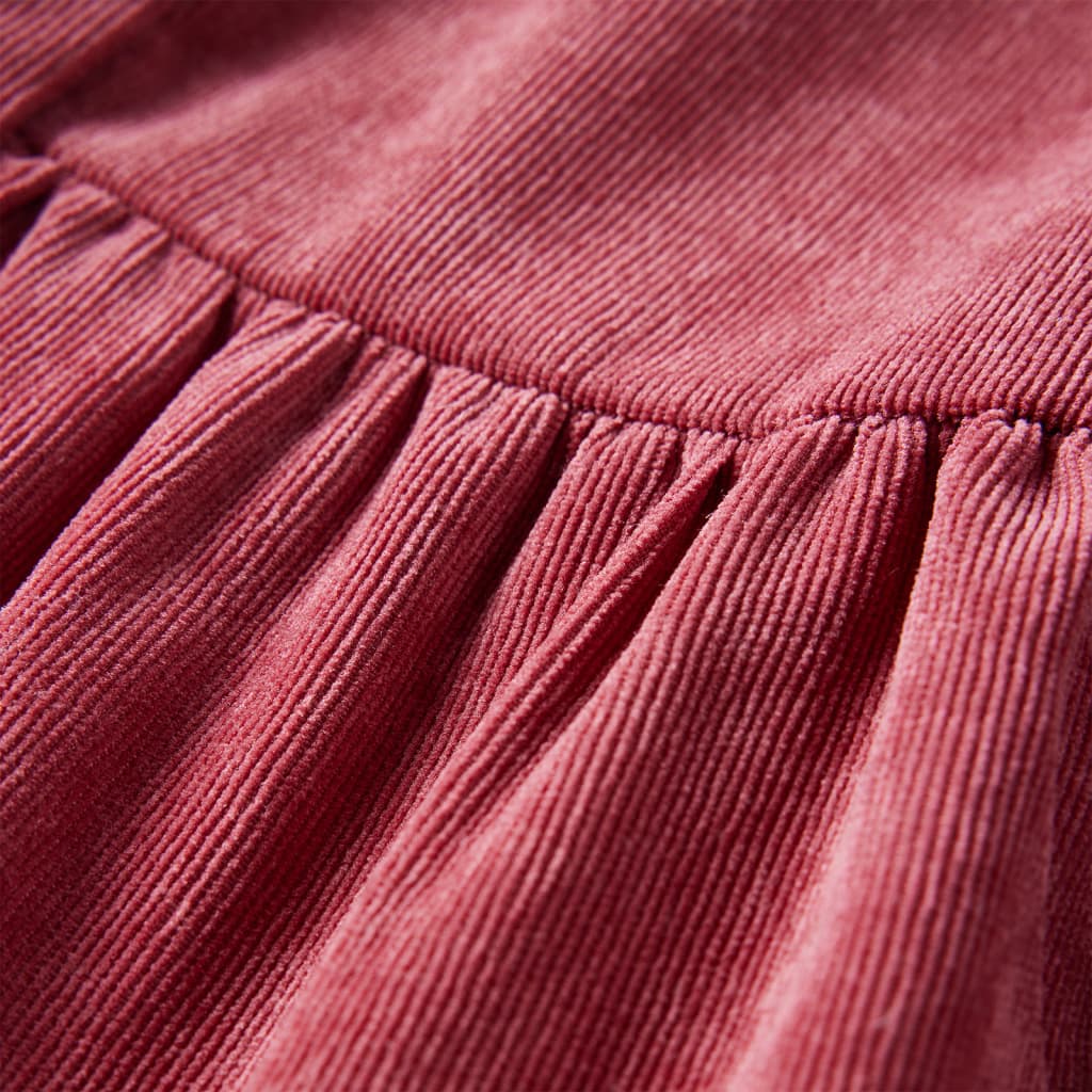 Kinderkleid mit Langen Ärmeln Cord Altrosa