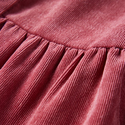 Kinderkleid mit Langen Ärmeln Cord Altrosa