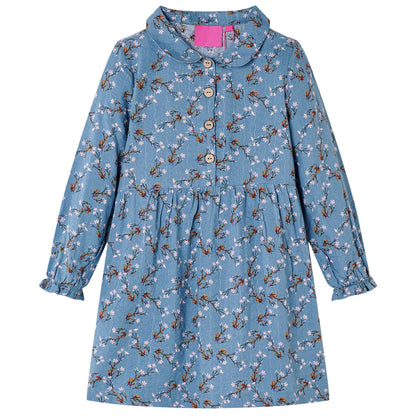 Kinderkleid mit Langen Ärmeln Petrolblau