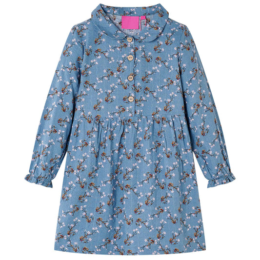 Kinderkleid mit Langen Ärmeln Petrolblau