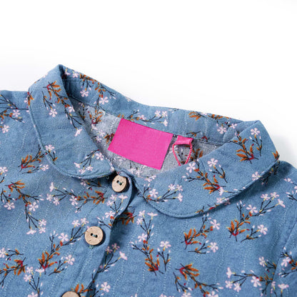 Kinderkleid mit Langen Ärmeln Petrolblau