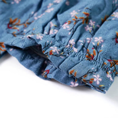 Kinderkleid mit Langen Ärmeln Petrolblau
