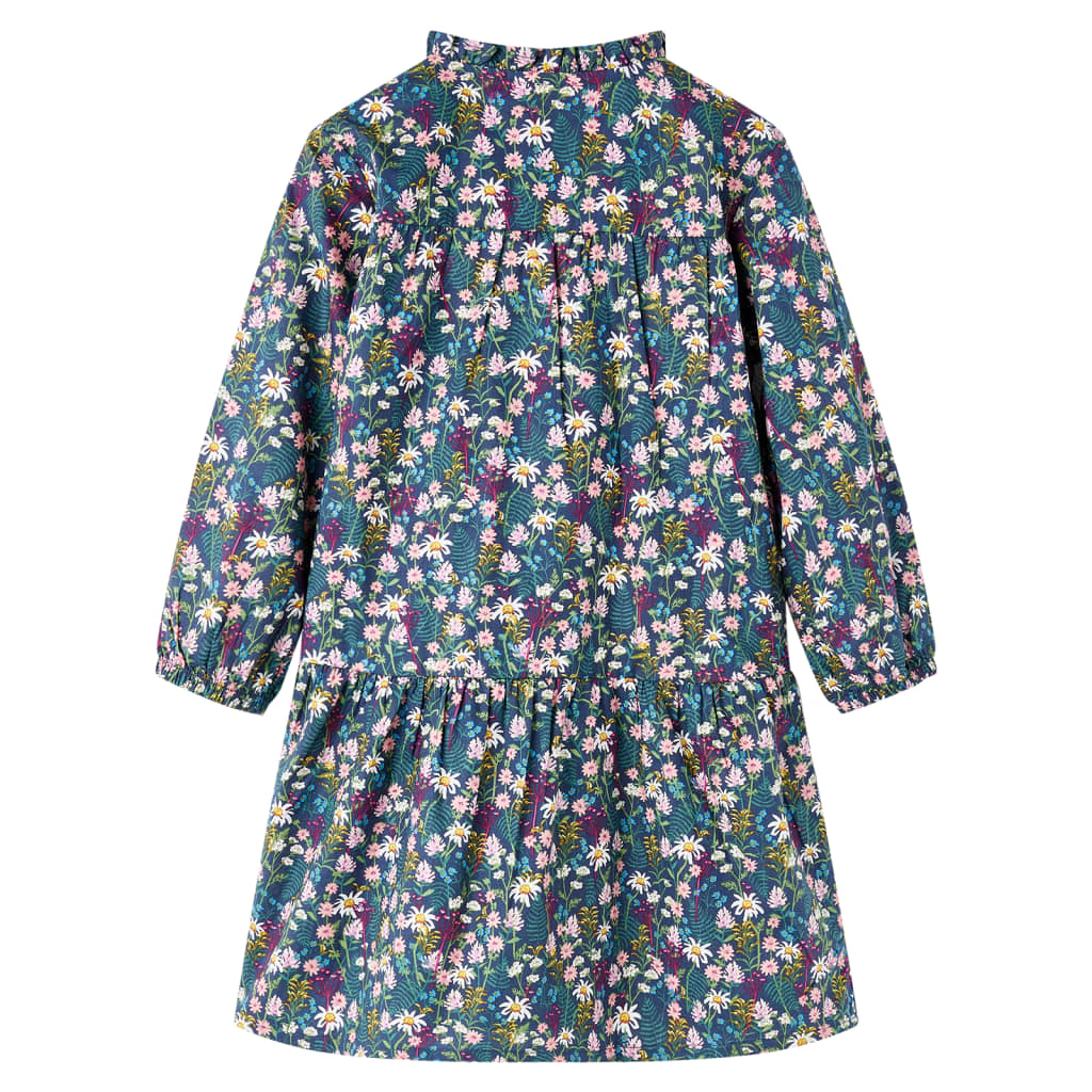 Kinderkleid mit Langen Ärmeln Dunkelblau