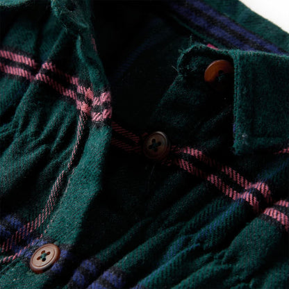 Kinderkleid mit Langen Ärmeln und Rüschen Dunkelgrün