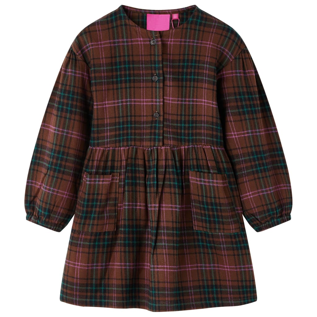 Kinderkleid mit Langen Ärmeln Cognac
