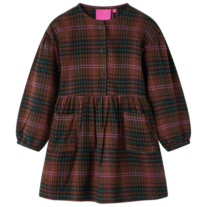 Kinderkleid mit Langen Ärmeln Cognac