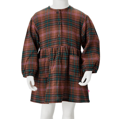 Kinderkleid mit Langen Ärmeln Cognac
