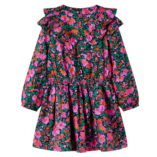 Kinderkleid mit Langen Ärmeln Knallrosa