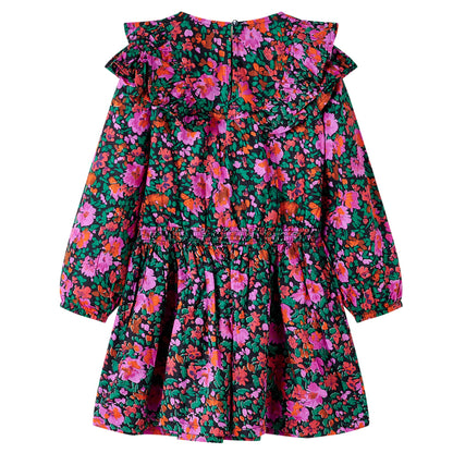 Kinderkleid mit Langen Ärmeln Knallrosa