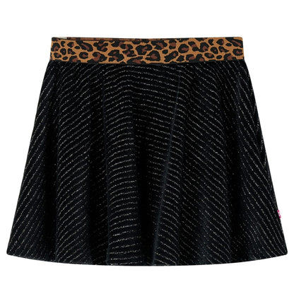 Kinderrock mit Bund in Leopardenmuster Schwarz