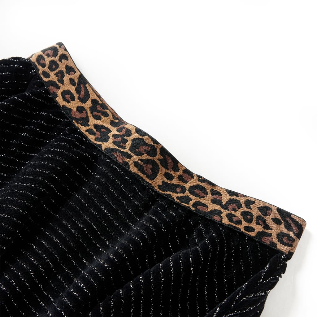 Kinderrock mit Bund in Leopardenmuster Schwarz