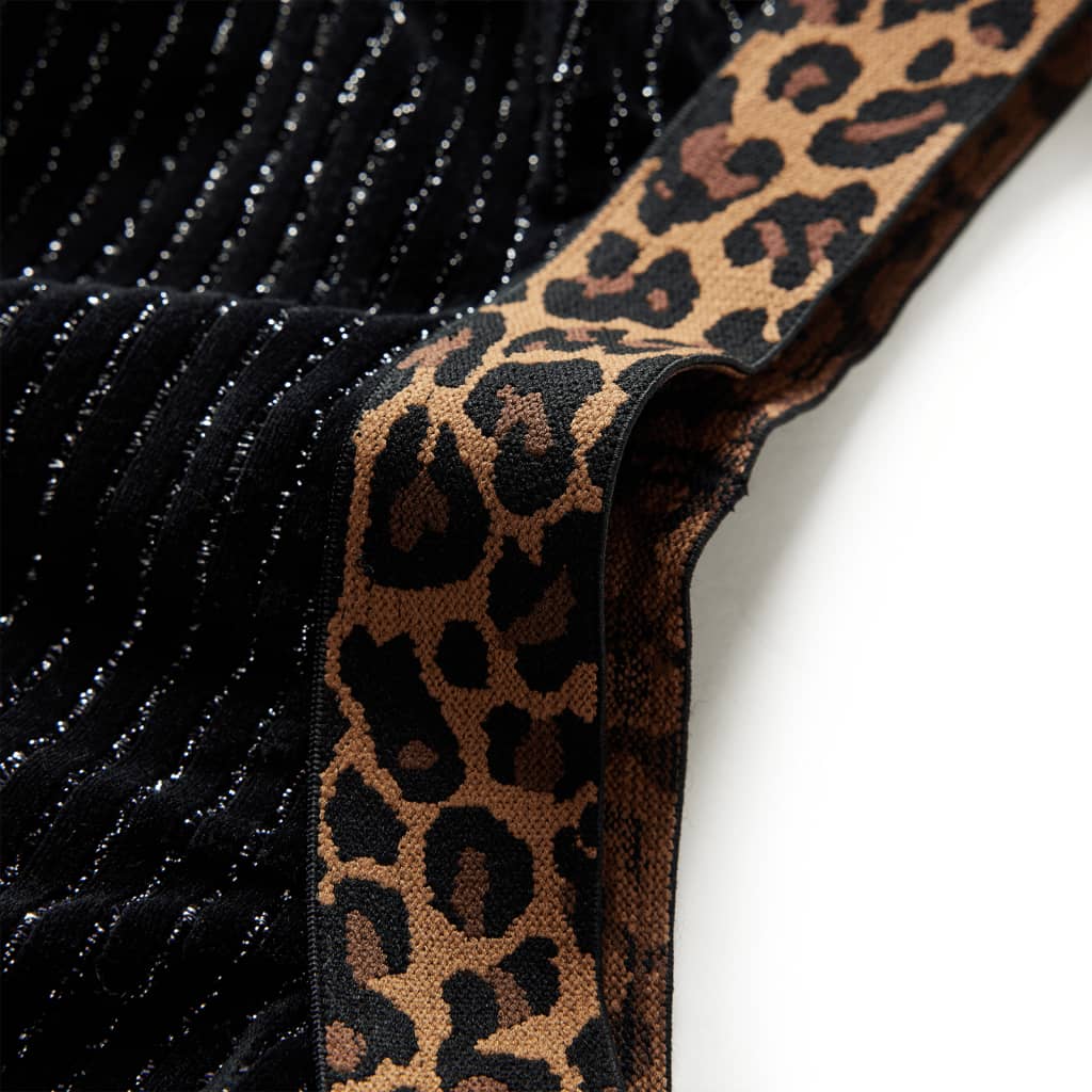Kinderrock mit Bund in Leopardenmuster Schwarz