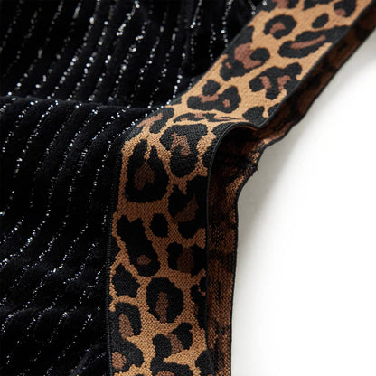 Kinderrock mit Bund in Leopardenmuster Schwarz