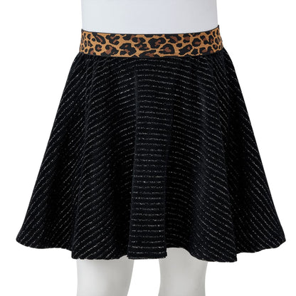 Kinderrock mit Bund in Leopardenmuster Schwarz