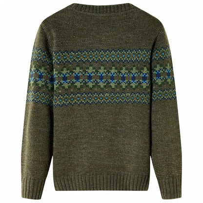 Kinderpullover Gestrickt Khaki