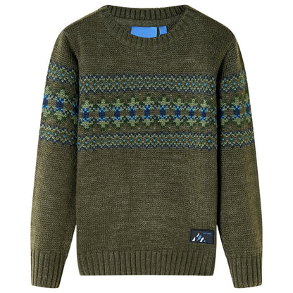 Kinderpullover Gestrickt Khaki