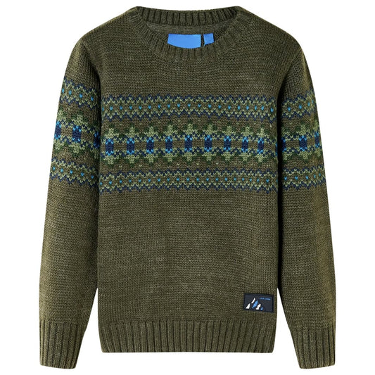 Kinderpullover Gestrickt Khaki