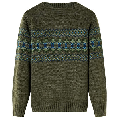 Kinderpullover Gestrickt Khaki