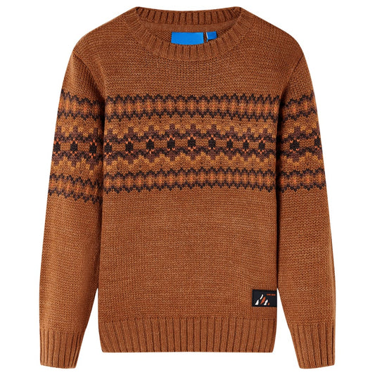 Kinderpullover Gestrickt Cognac