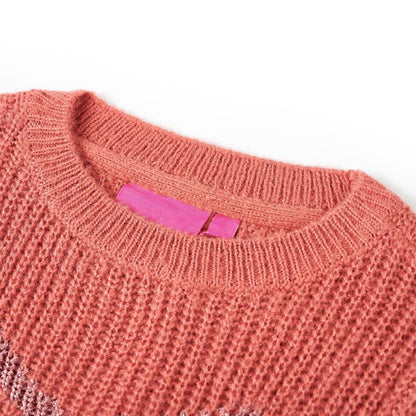 Kinderpullover Gestrickt Mittelrosa