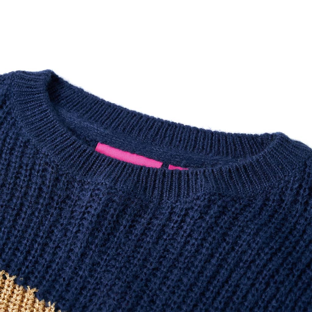 Kinderpullover Gestrickt Marineblau