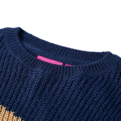 Kinderpullover Gestrickt Marineblau