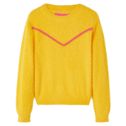 Kinderpullover Gestrickt Dunkles Ocker