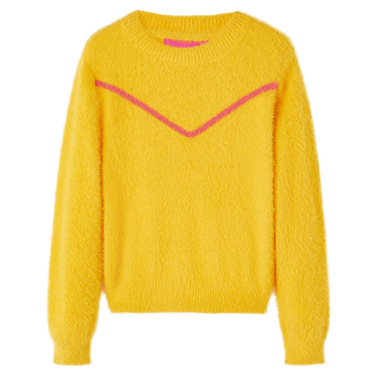 Kinderpullover Gestrickt Dunkles Ocker