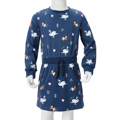Kinderkleid mit Langen Ärmeln Marineblau