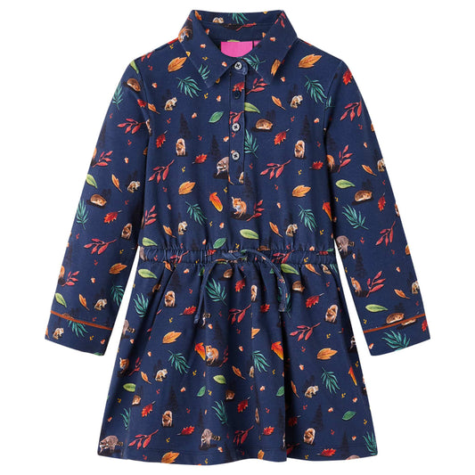 Kinderkleid mit Langen Ärmeln Marineblau