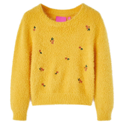 Kinderpullover Gestrickt Ocker