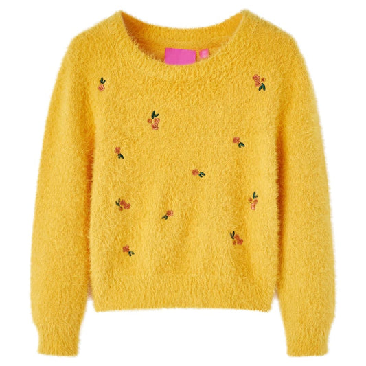 Kinderpullover Gestrickt Ocker