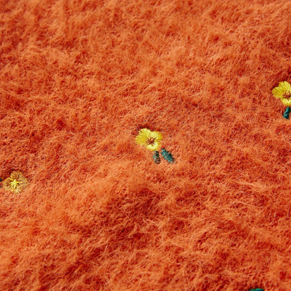 Kinderpullover Gestrickt Dunkelorange