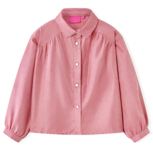 Kinderbluse mit Laternenärmeln Altrosa