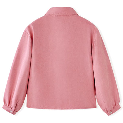 Kinderbluse mit Laternenärmeln Altrosa