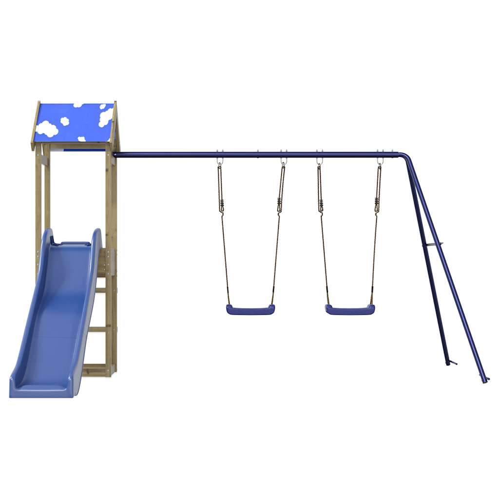 Spielturm aus imprägniertem Kiefernholz und massivem Douglasie und Kiefer