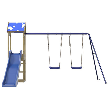 Spielturm aus imprägniertem Kiefernholz und massivem Douglasie und Kiefer